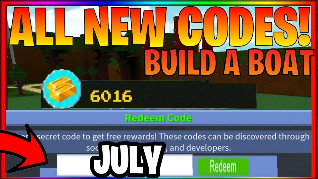 ALL *NEW* CODES BUILD A BOAT FOR TREASURE (JULY 2020 