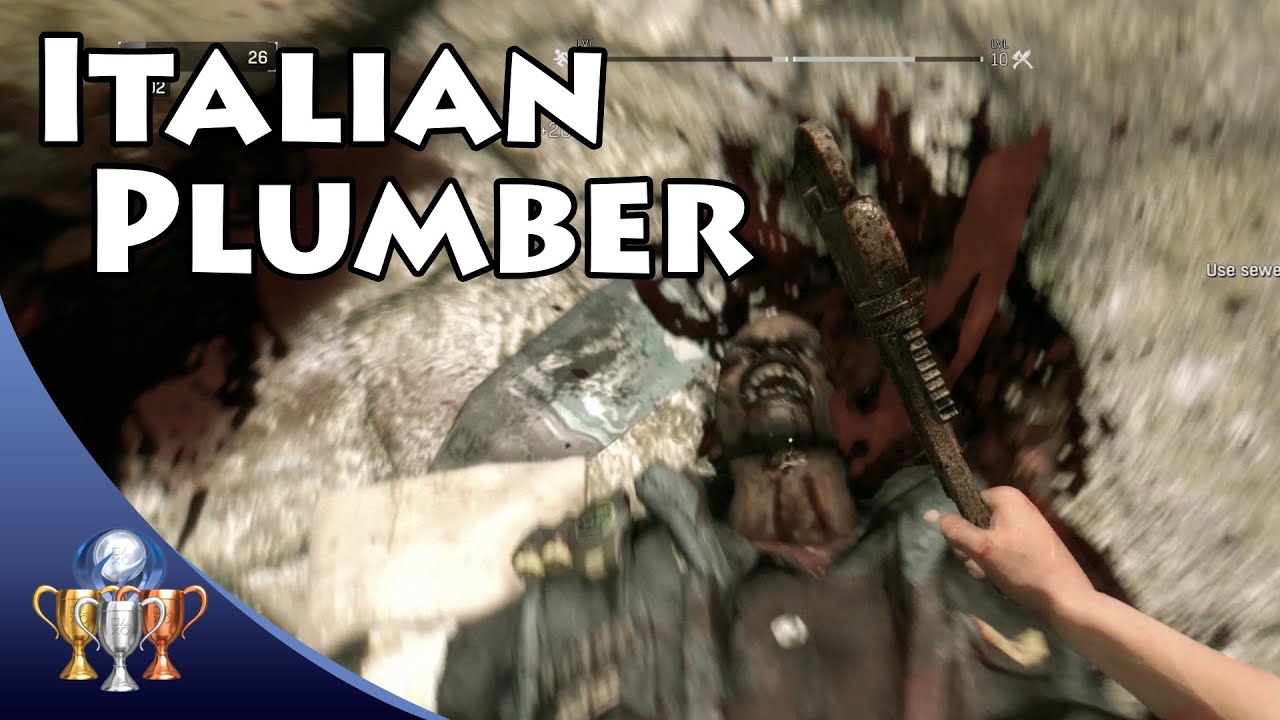 Dying Light Italian Plumber Kill an enemy with a wrench, using