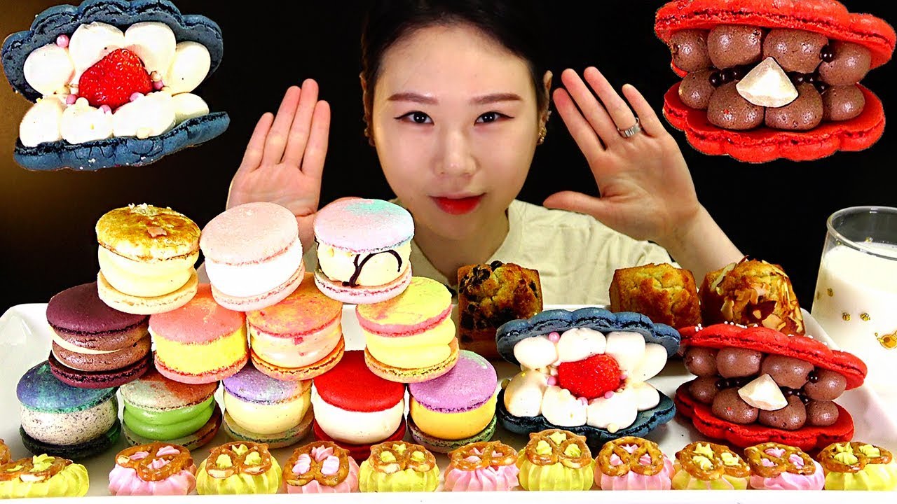 어린이날 스쿱당 인생마카롱 조개마카롱 뚱카롱 휘낭시에 머랭쿠키 먹방 MUKBANG