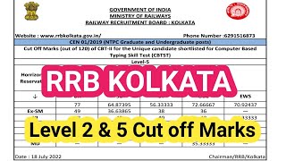 RRB NTPC CBT 2 CUT OFF MARKS KOLKATA ZONE | RRB NTPC RESULTS | NTPC CBT2 CUT OFF