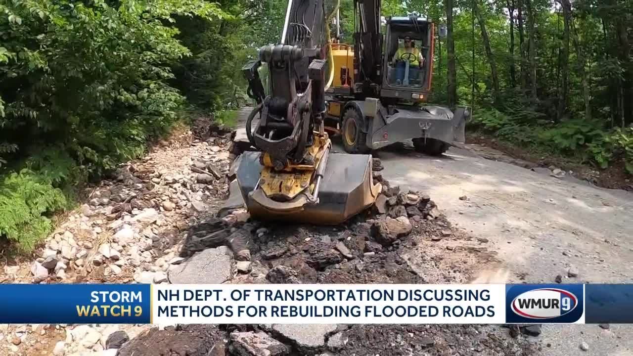 New Hampshire DOT crews work to rebuild roads - YouTube