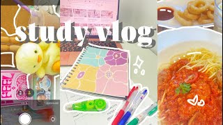exam week vlog 🌷✨☁️ productive days, food, endless grind, studying snippets ୭ ˚.⁺⊹ .ᐟ