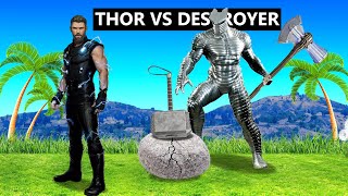 THOR vs DESTROYER Epic Fight Battle in GTA 5 [Storm breaker Stolen]