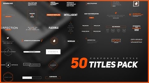 After Effects Template - 50 Stylish Corporate Titles Pack