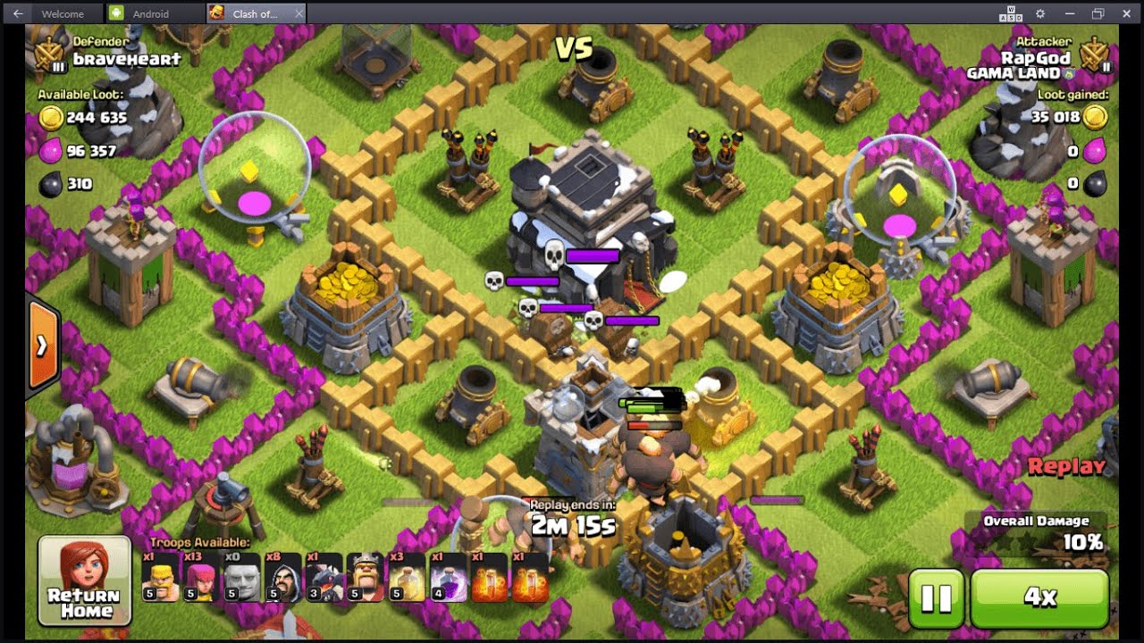 CLash of Clans TH 9 Raids 100% ||Giants,Wizards - 3lakh loot || COCWIKI