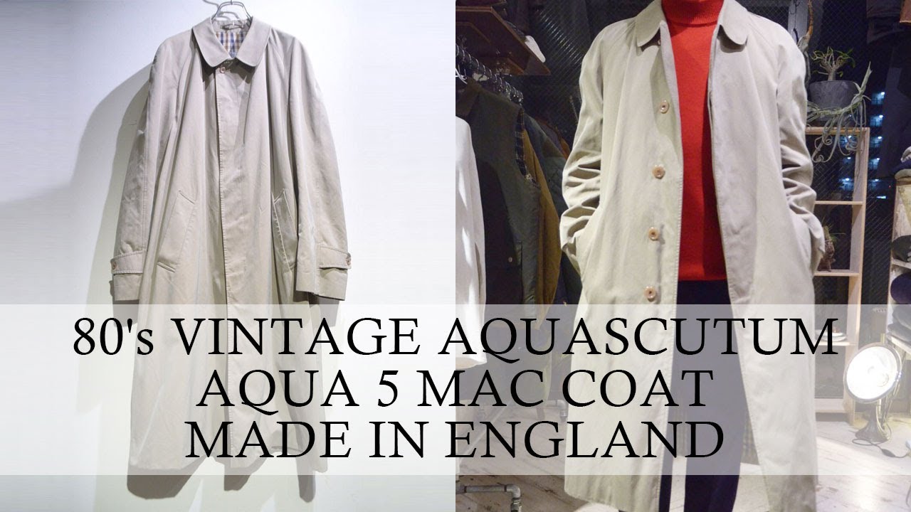 ヴィンテージ アクアスキュータム アクア 5 ステンカラーコート 80's Vintage Aquascutum Aqua 5 Coat Made  in England 千葉 温故知新