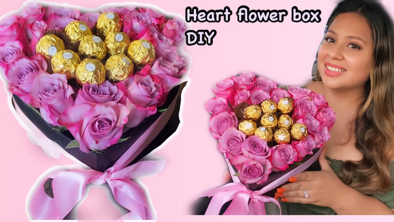 Flower and chocolate heart shaped box DIY perfect for any special  occasion!! 