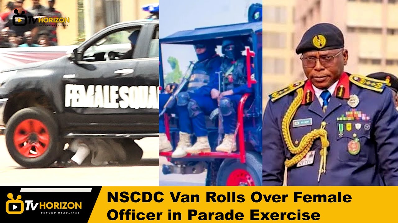 NSCDC Van Rolls Over Female Officer in Parade Exercise