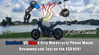 Quadlock VS Ram X Grip Motorcycle Phone Mount Reviewed and Tested on the XSR900!