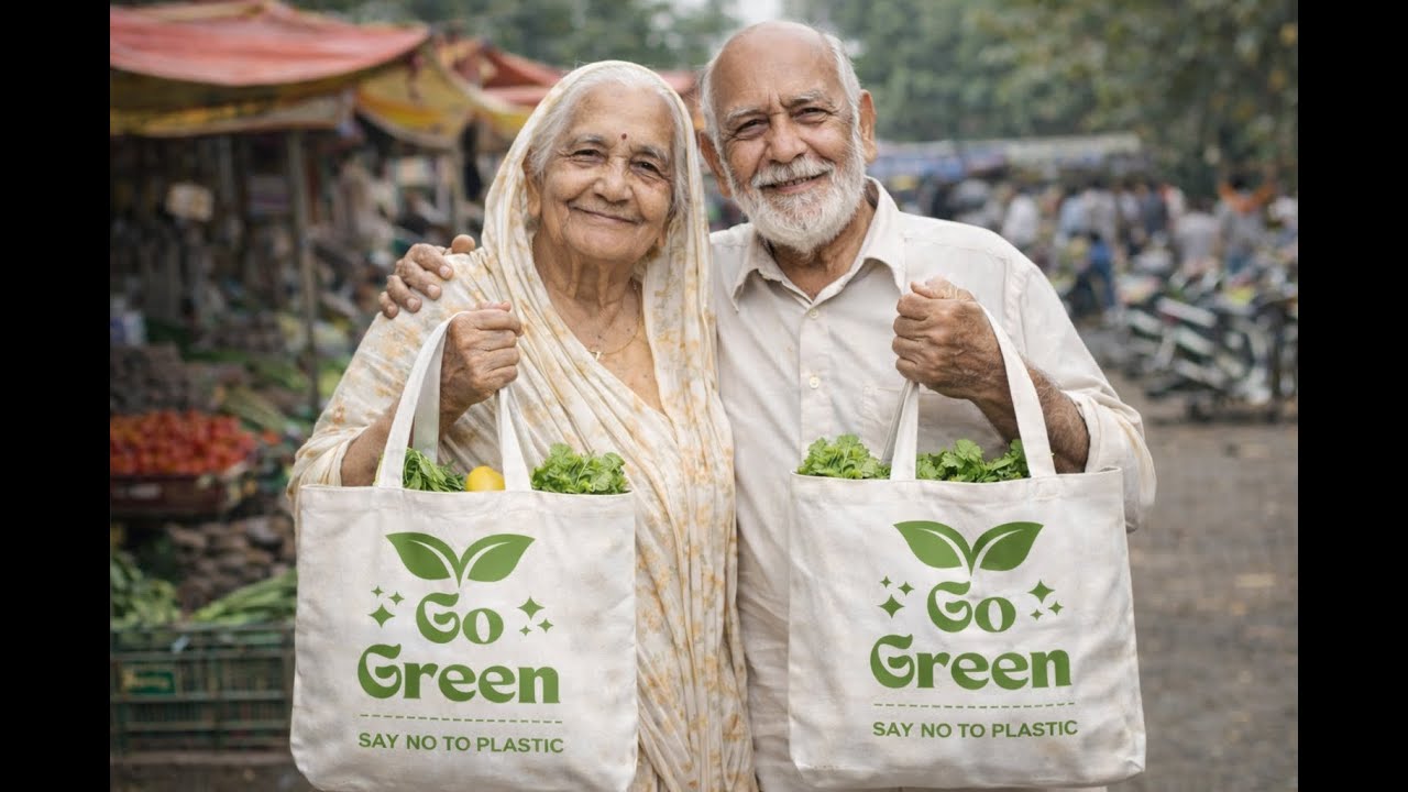 Go Green 🌱 Ek Tote Bag, Plastic Free Zindagi
