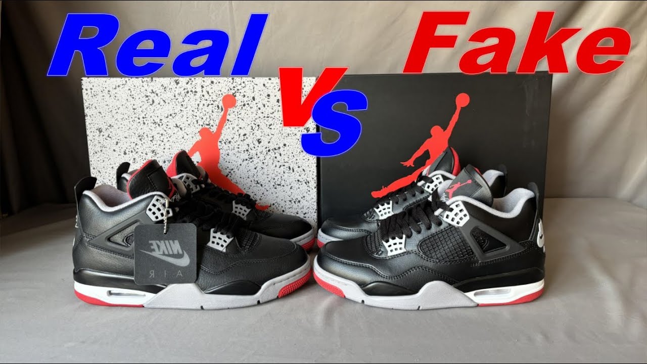 Real vs Fake Air Jordan 4 Bred Reimagined Comparison from Suplook - YouTube