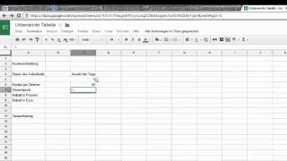 2. Google Drive Tabellen - einfache Eingaben