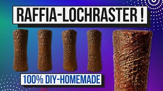 Raku Keramik Skulptur -- Raffia Lochraster Punkte