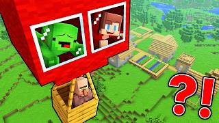 Mikey and JJ Built a House inside Air Balloon - Maizen Minecraft