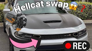 Hellcat swapped my friend Scatpack Charger🐱😱💨🍷