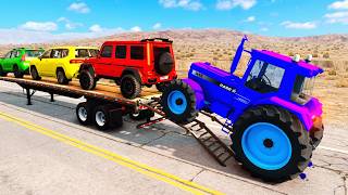 Flatbed Truck Mcqueen  Transportation With Truck  Pothole Vs Car 22  Beamngdrive Gameplay