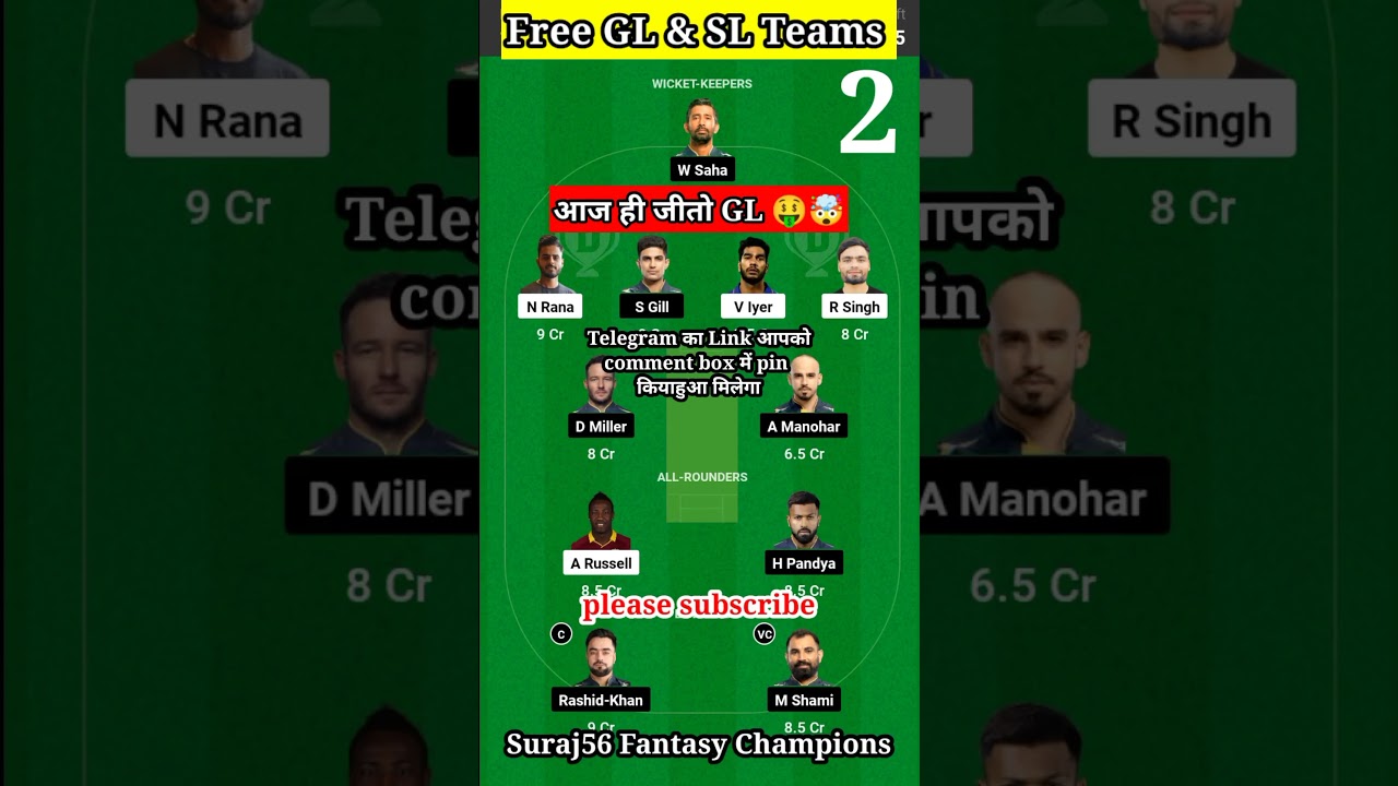 Dream 11 Team of Today Match | KOL vs GT Dream11 Prediction | Kolkata vs Gujarat Dream11 Prediction
