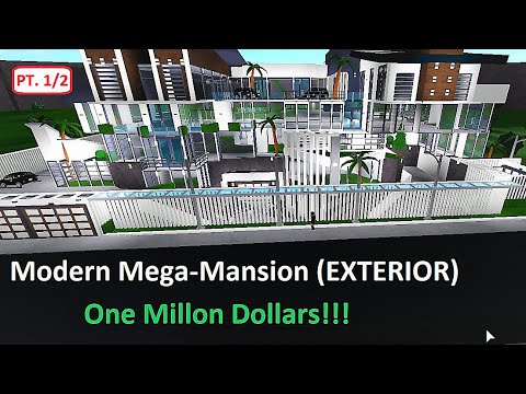 Roblox Bloxburg Ultra Modern Mega Mansion One Million Dollars Full Exterior Speed Build Youtube - slender mansion mega vip roblox