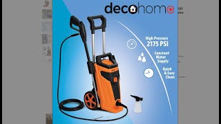 Deco Home 1800W Electric Pressure Washer Assembly.
