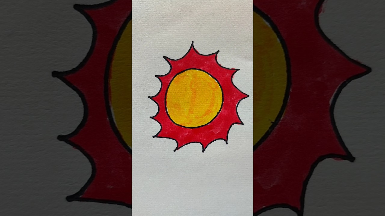 Как нарисовать солнце и раскрасить 