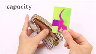 【SYNCS MALL】Helichrysum ヘリクリサム 無化粧のナチュラルなヌメ革に手描きアート染色加工を施したスリム定期入れ/パスケース！