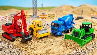 Construction Vehicles at a Project Site: Tanker Truck and Excavator Forget to Fill Up with Gas