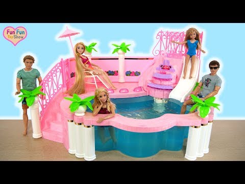 Barbie bebek çeşme yüzme havuzu - Barbie bebek oyuncak