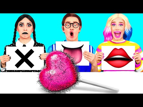 Bite, Lick or Nothing Challenge with Wednesday Addams | Crazy Challenge by BaRaDa