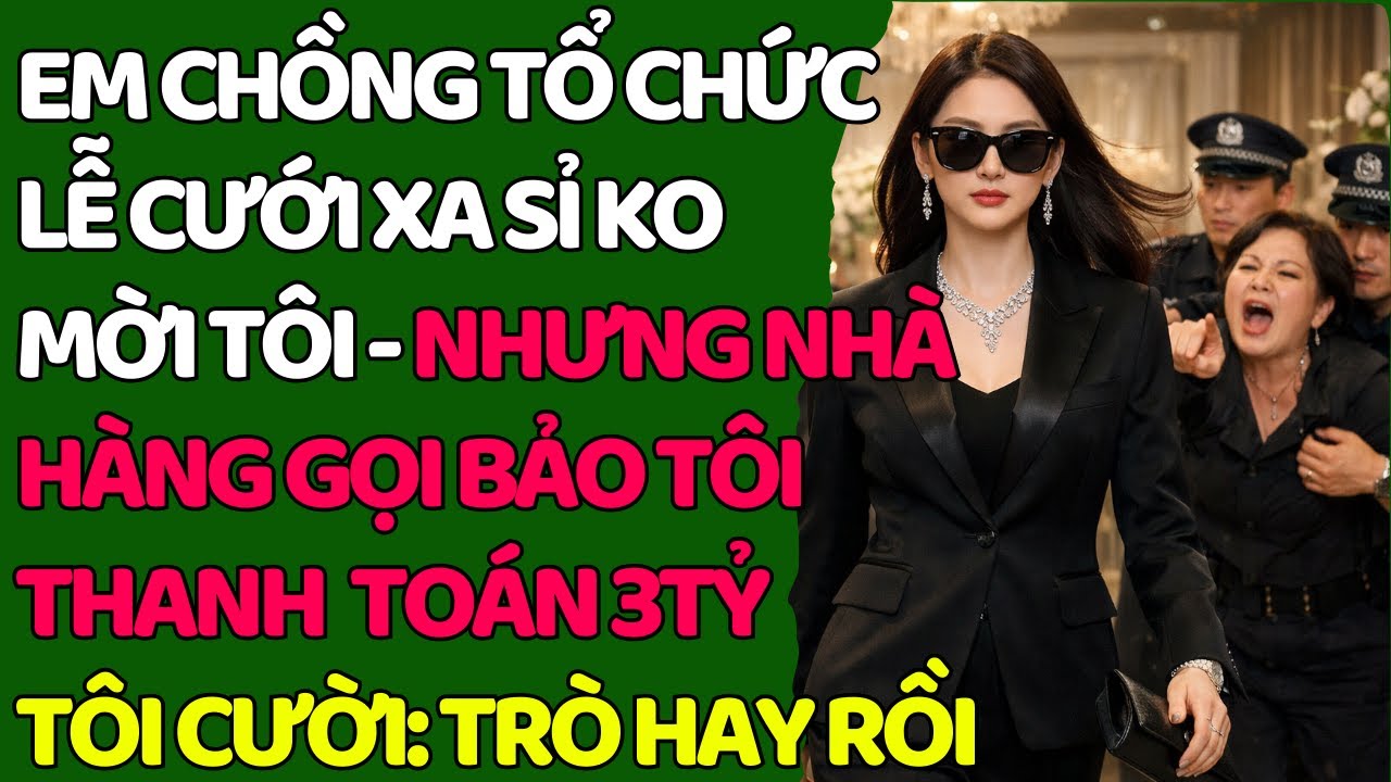 EM CHỒNG TỔ CHỨC LỄ CƯỚI XA SỈ KO MỜI TÔI - NHƯNG NHÀ HÀNG GỌI BẢO TÔI THANH  TOÁN 3TỶ: TRÒ HAY RỒI