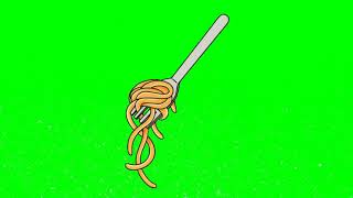 Animated Noodles pasta Coroma key green screen video for Youtubers copyright free