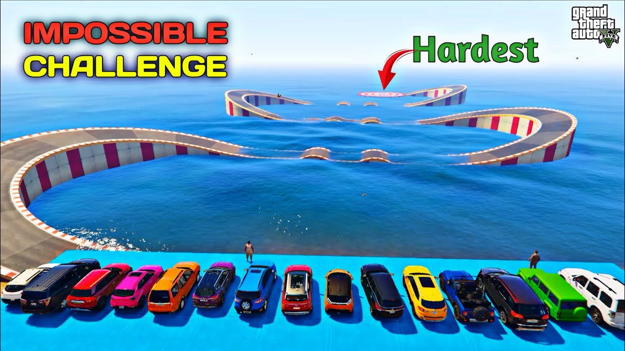 GTA 5: Indian Cars IMPOSSIBLE Water Challenge! 🌊 Michael vs Franklin Mega Ramp