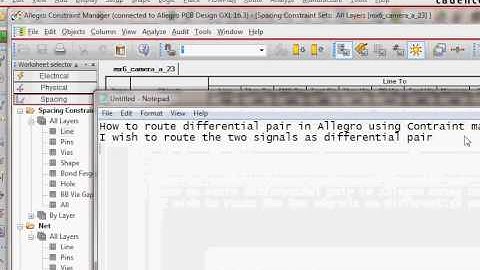 Route Traces as differential pair in Cadence Allegro