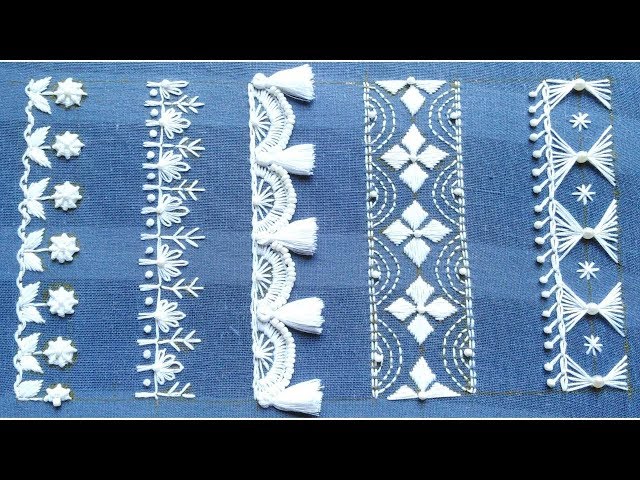 Fabulous Hand Embroidery,Fantastic Hand Embroidery border design,border embroidery,सीमा कढ़ाई