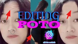 #picsart tutorial cara edit hilang kan flek atau keriput di wajah|| pic art