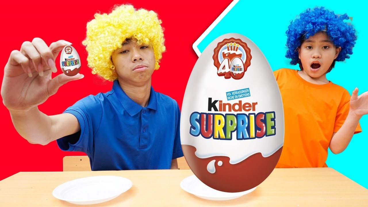 Giant food and tiny food Hunter play go to school YouTube