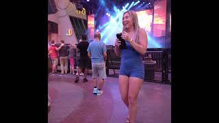 Fremont Street live bands, having fun dancing in Vegas