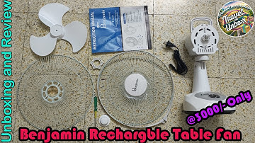Best Benjamin MR-5912 12 Inch Rechargeable Fan 3000/- #BattryFan #rechargeFan #tablefan #benjamin