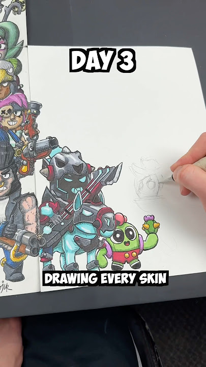 Day 3 Drawing EVERY Brawl Stars Skin - Uno Chester