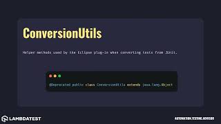 ConversionUtils Testng with examples Profile