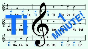 How to Read Note Ti in 1 Minute - 10 Notes, Treble Clef, Do Re... Ti, Andante (Walking Pace)