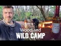 Camping in the woods  woodland  wild camping  campfire cooking  one tigris tent