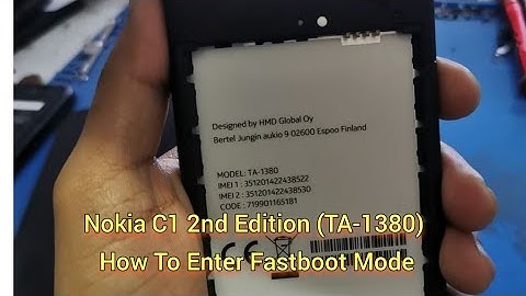 Nokia C1 2nd Edition (TA-1380) How To Enter Fastboot Mode