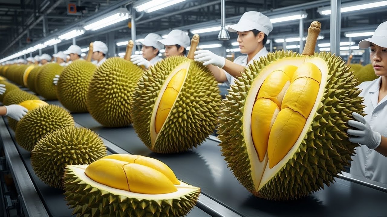 Inside a Modern Durian Factory: From Fresh Durian to Delicious Cakes (Full Process)