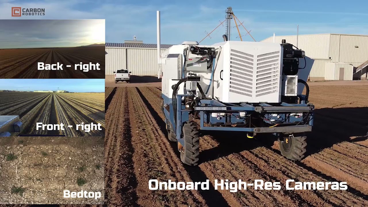 Video till Carbon Robotics robotfordon rensar bort ogräs