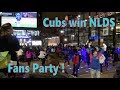 Fans Celebrate Outside Wrigley Field after Cubs win Game 5 &amp; NLDS 10/12/2017 Wrigleyville