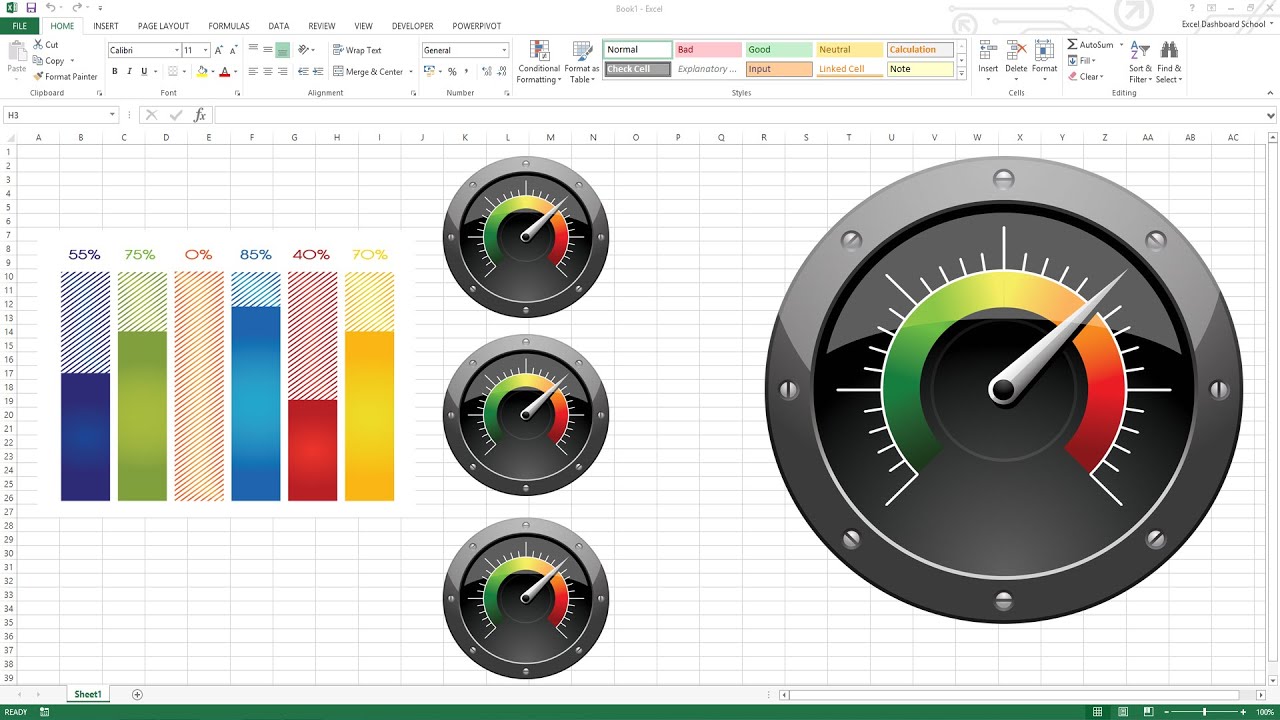 Microsoft Excel Speedometer Chart