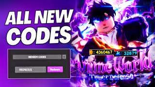 *NEW* ALL WORKING CODES FOR ANIME WORLD TOWER DEFENSE! ROBLOX ANIME WORLD TOWER DEFENSE CODES
