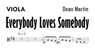 Everybody Loves Somebody Viola Sheet Music Backing Track Partitura From Dean Martin