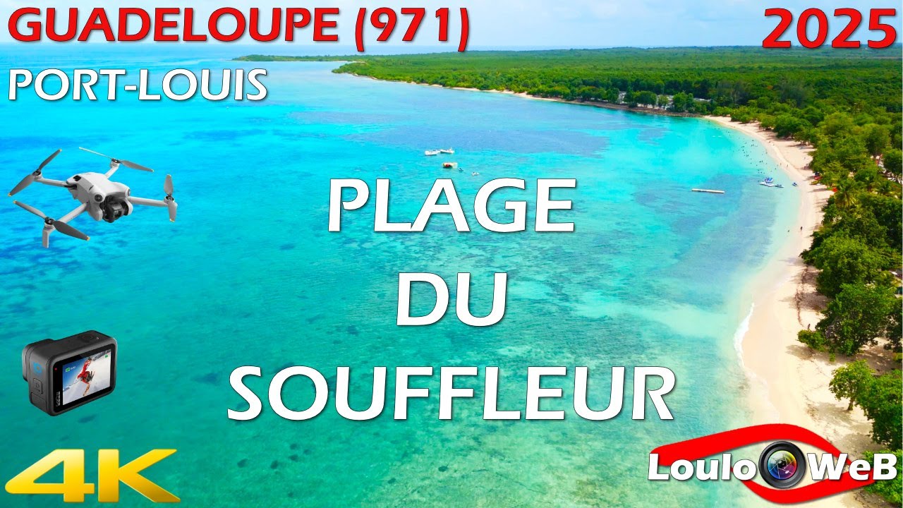 🇫🇷🇬🇵 Plage du Souffleur en Drone - Port-Louis (971) Guadeloupe 2025 - 4K