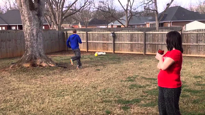 Sophie playing soccer.
